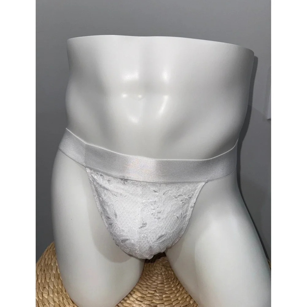 Cosabella Honeymoon White Lace Jock Strap‎ Luxury Collection size L New